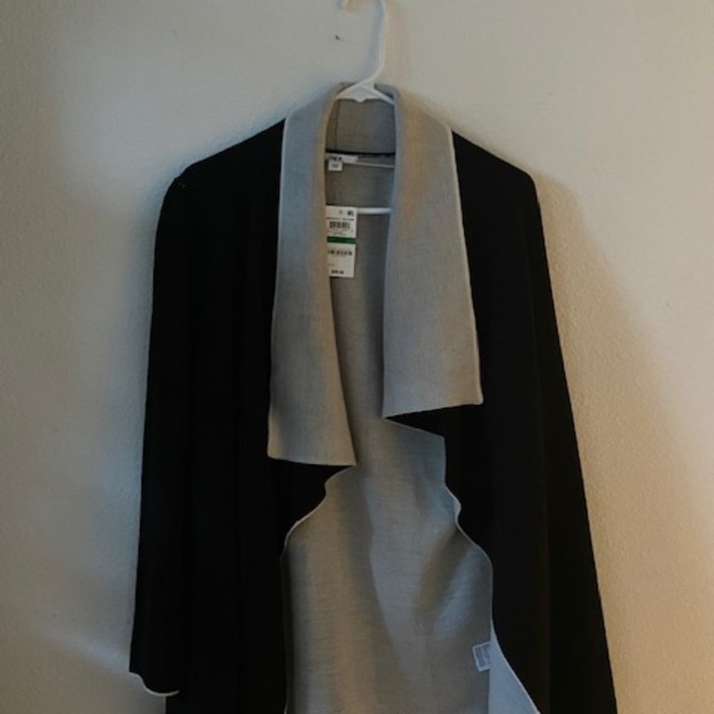 BAR III Cardigan Midnight Bloom Deep Black NWT Large